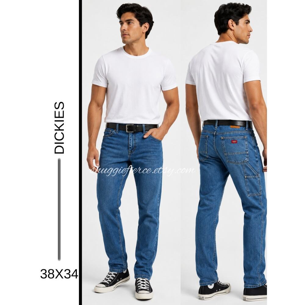 MSRP $59 ✨ Dickies Triple-Stitched Relaxed Fit Carpenter Jeans – Size 38x34 ✨